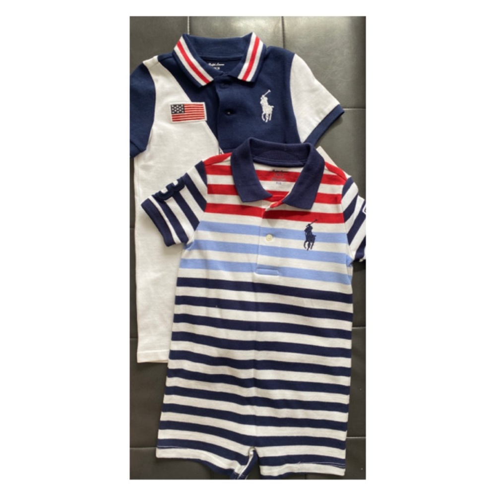2 polo toddler rompers